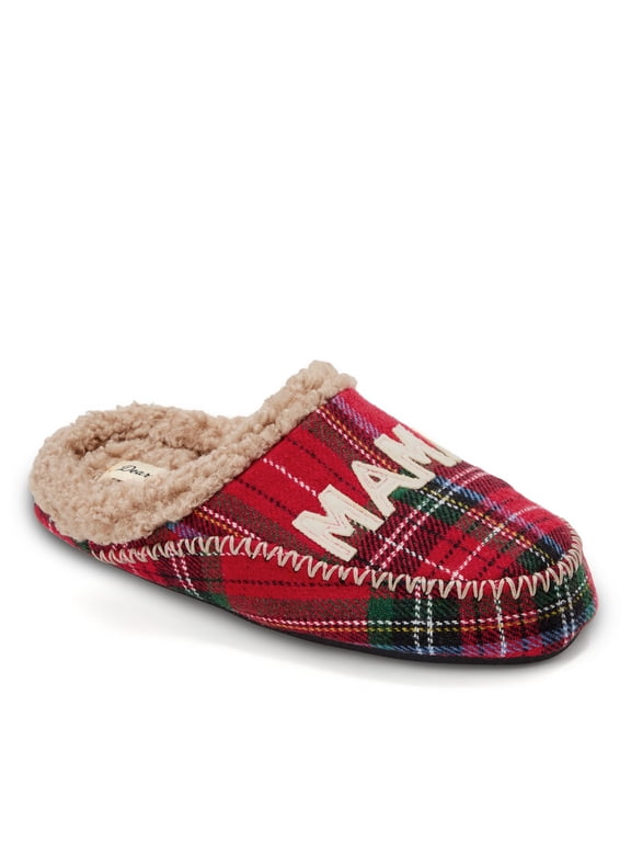 Women's Mama Bear Plaid Clog Slipper
