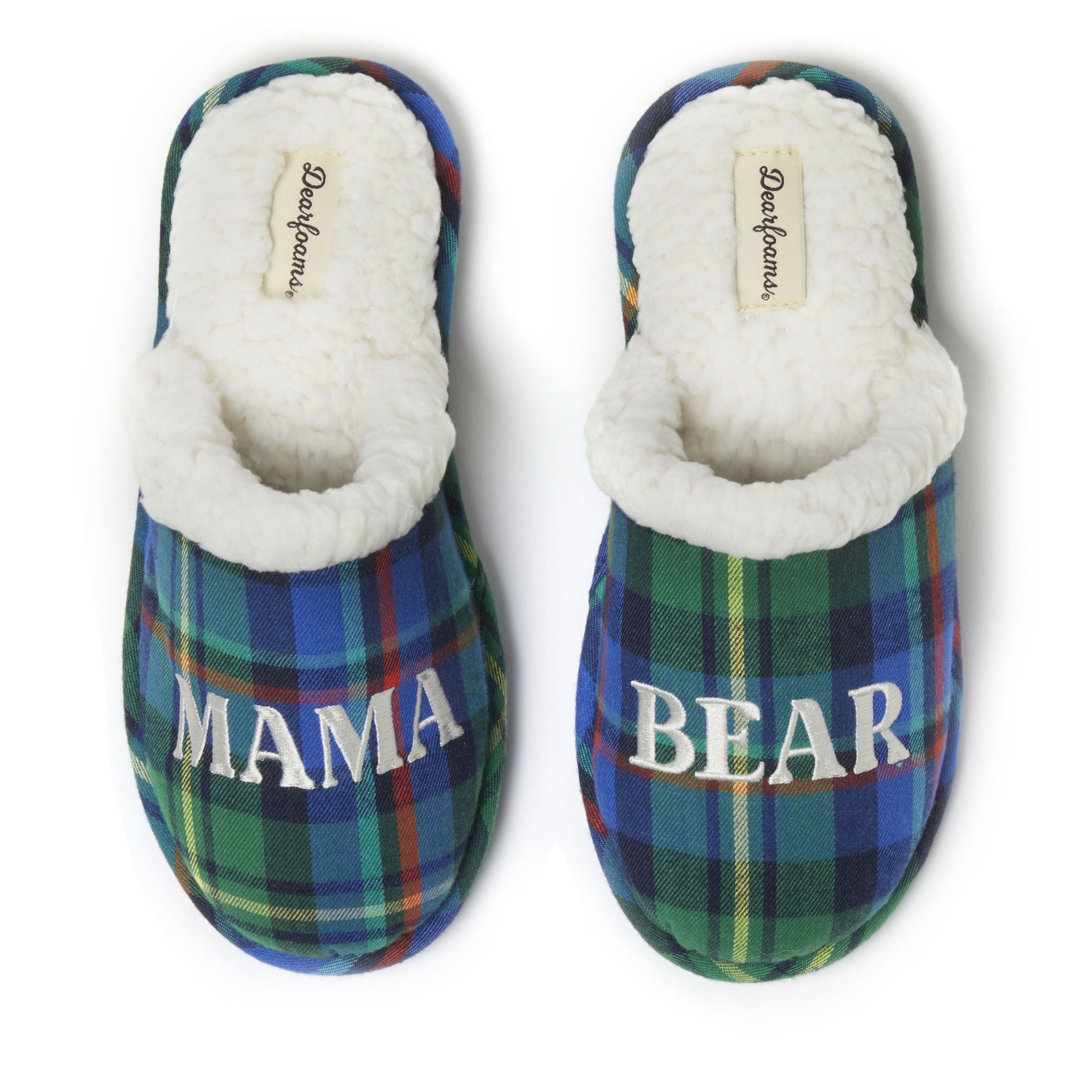 Dearfoams Women's Mama Bear Plaid Mom Scuff Slipper Walmart