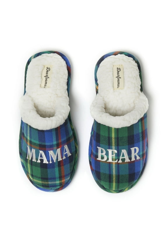 Women's Mama Bear Plaid Mom Scuff Slipper