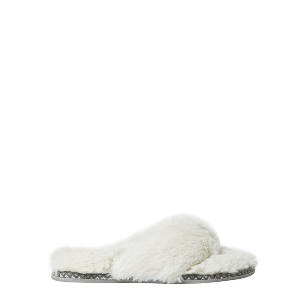 Dearfoams Women's Marie Furry Thong Slippers - Walmart.com