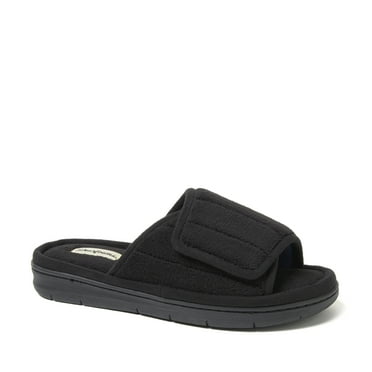 Dearfoams Women's Mickey Terry Adjustable Shower Slide House Slipper