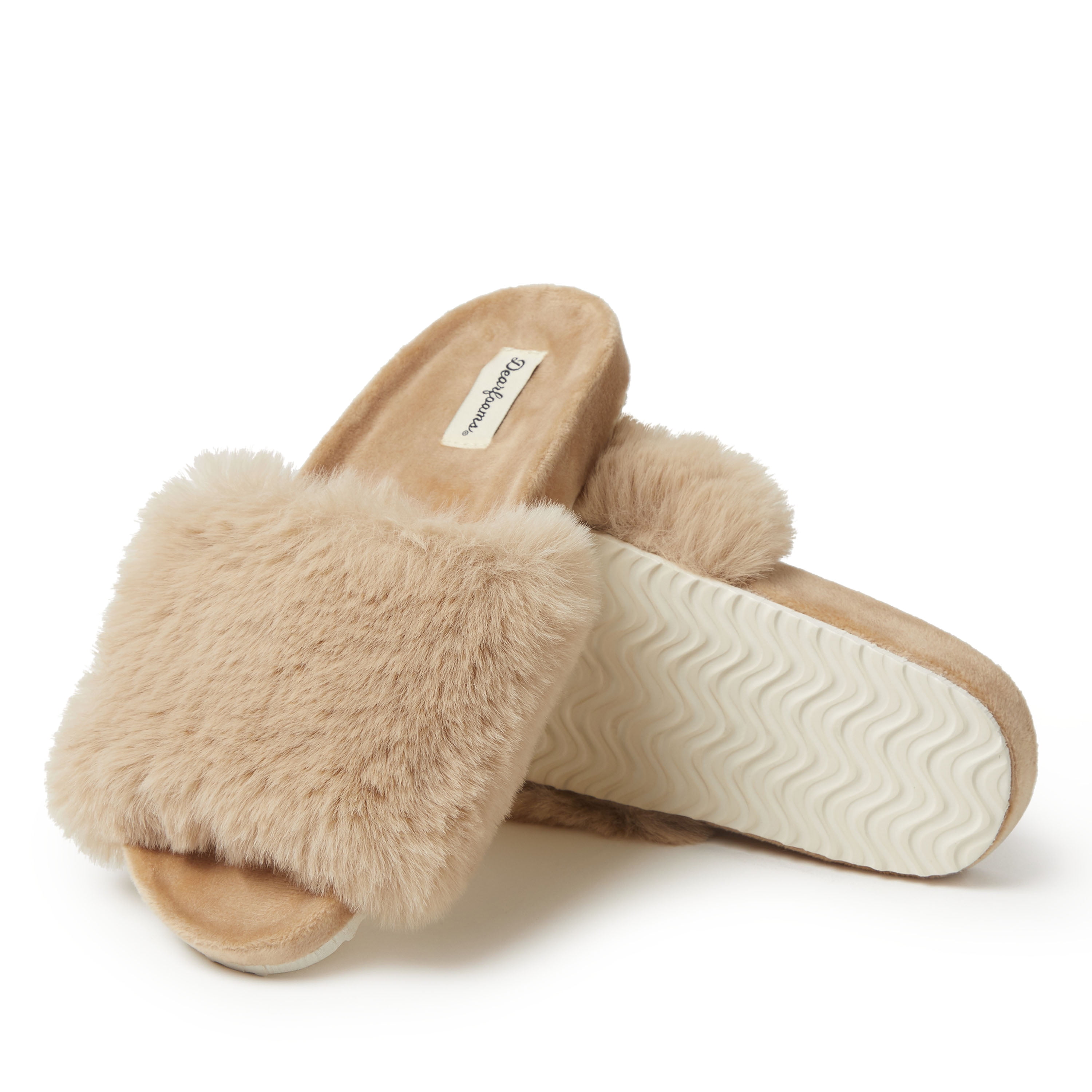 Dearfoam faux hotsell fur slippers