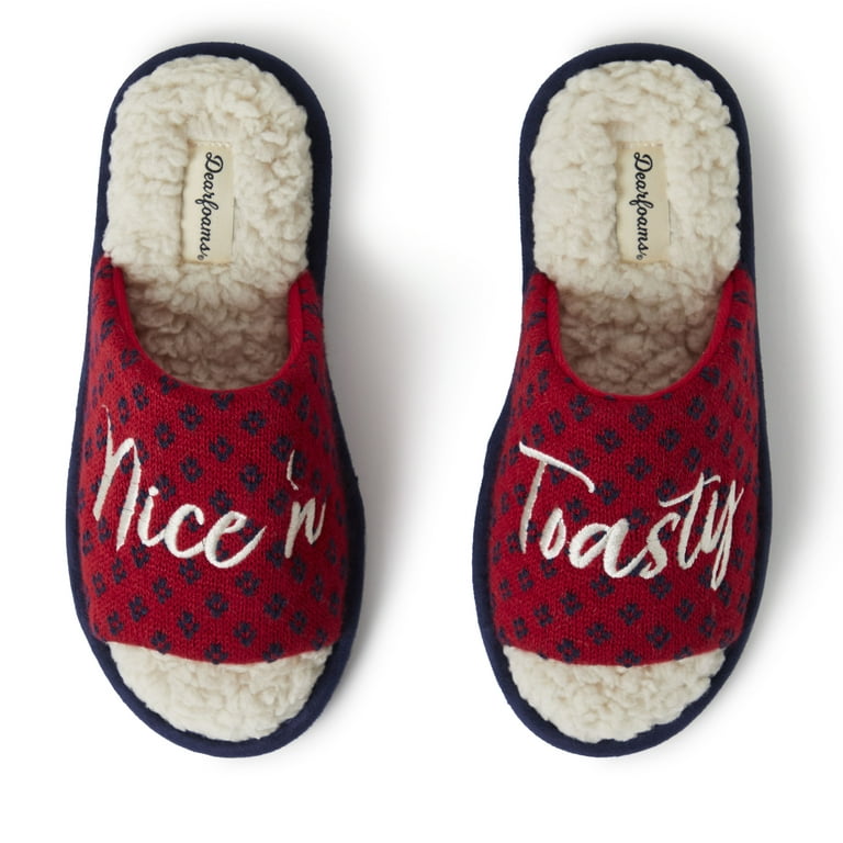 Dearfoams Women s Novelty Holiday Slide Slippers Walmart