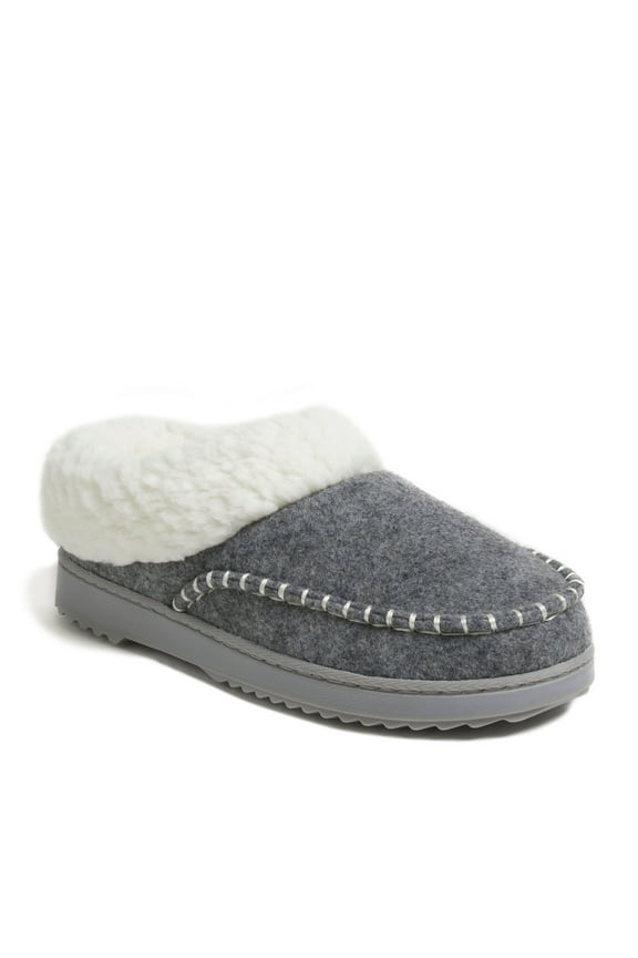 Women's Nyla Felted Plaid Moccasin Toe Clog House Shoe Slipper