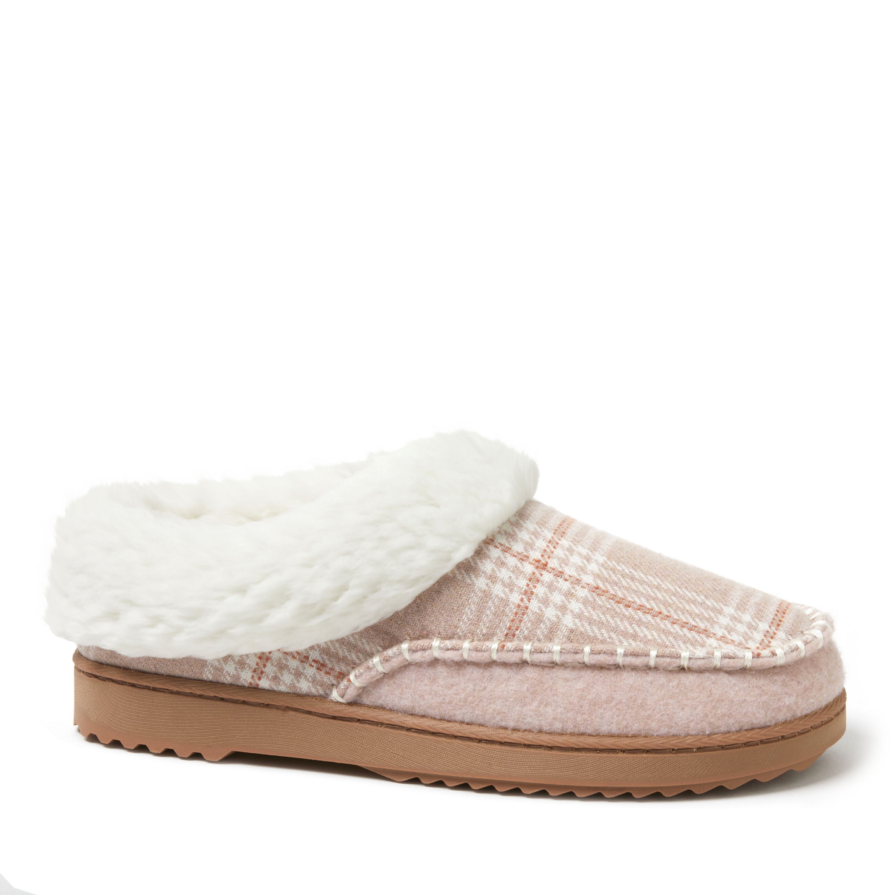 Dearfoams Women's Nyla Felted Plaid Moccasin Toe Clog Slipper - Walmart.com