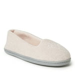 Dearfoams Women's Rebecca Lightweight Cozy Memory Foam Closed Back Slipper with Wide Widths, Dusty Pink Chenille, 11-12