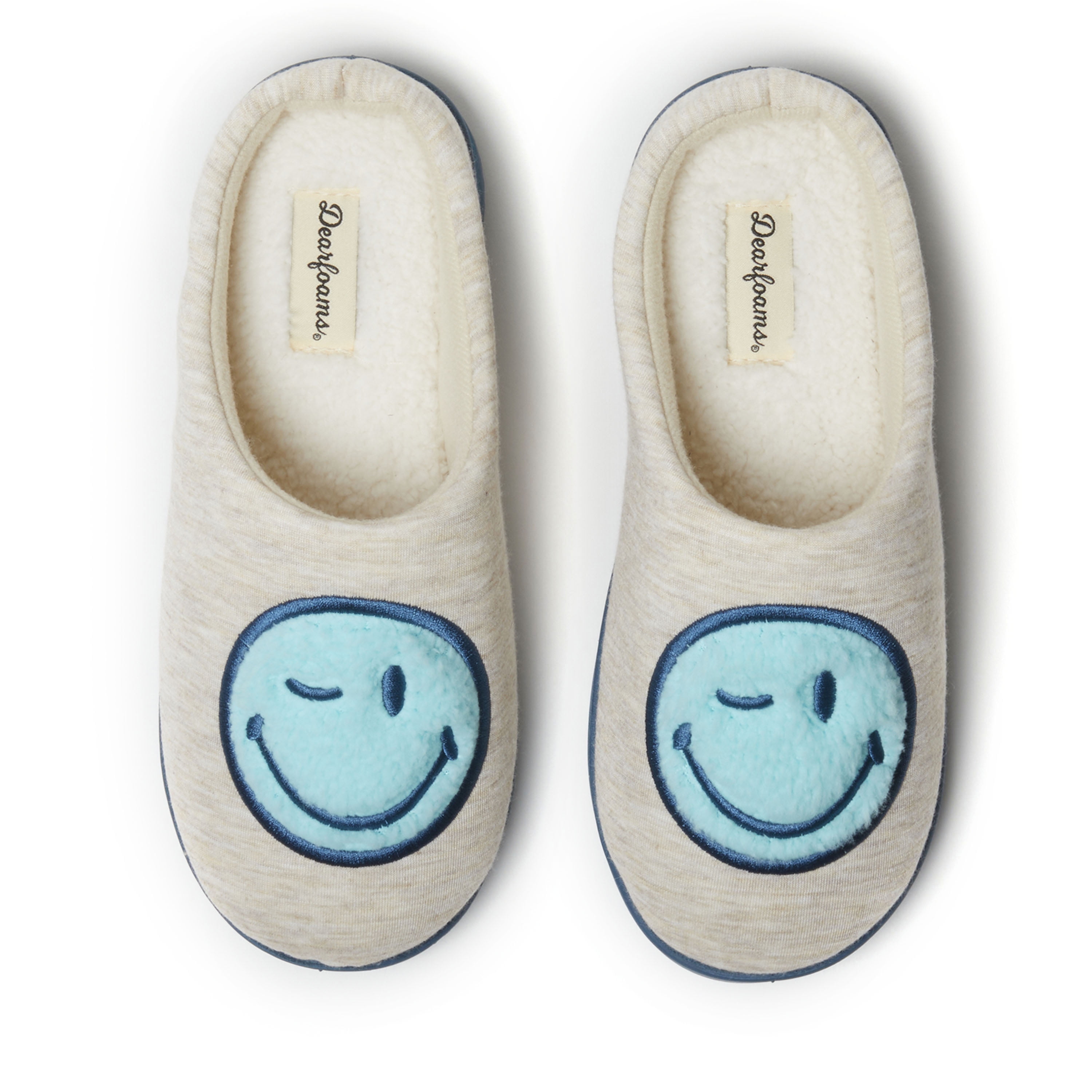 Dearfoams Women's Smile Icon Smiley Face Slide Slippers - Walmart.com