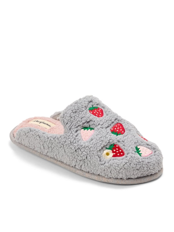 Women's Strawberry Teddy Scuff Slipper