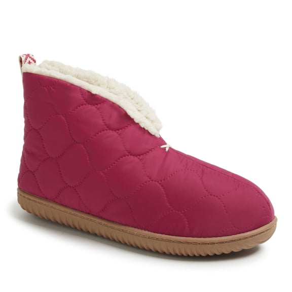 Dearfoams Women's Warm Up Bootie House Shoe Boot Slipper