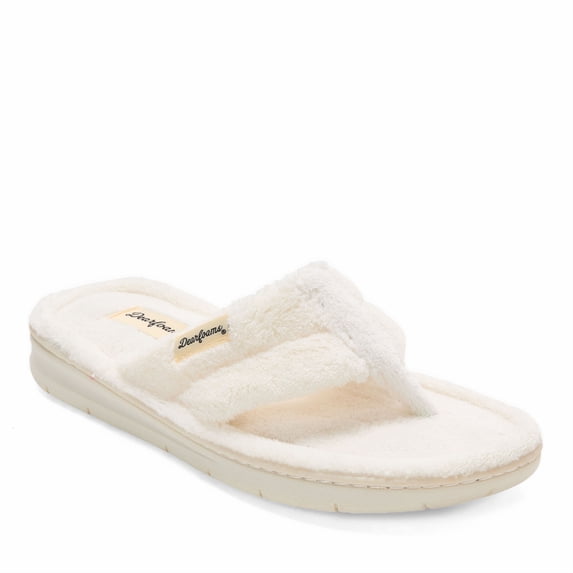 Dearfoams Women's Wrenley Terry Thong Flip Flop House Slipper