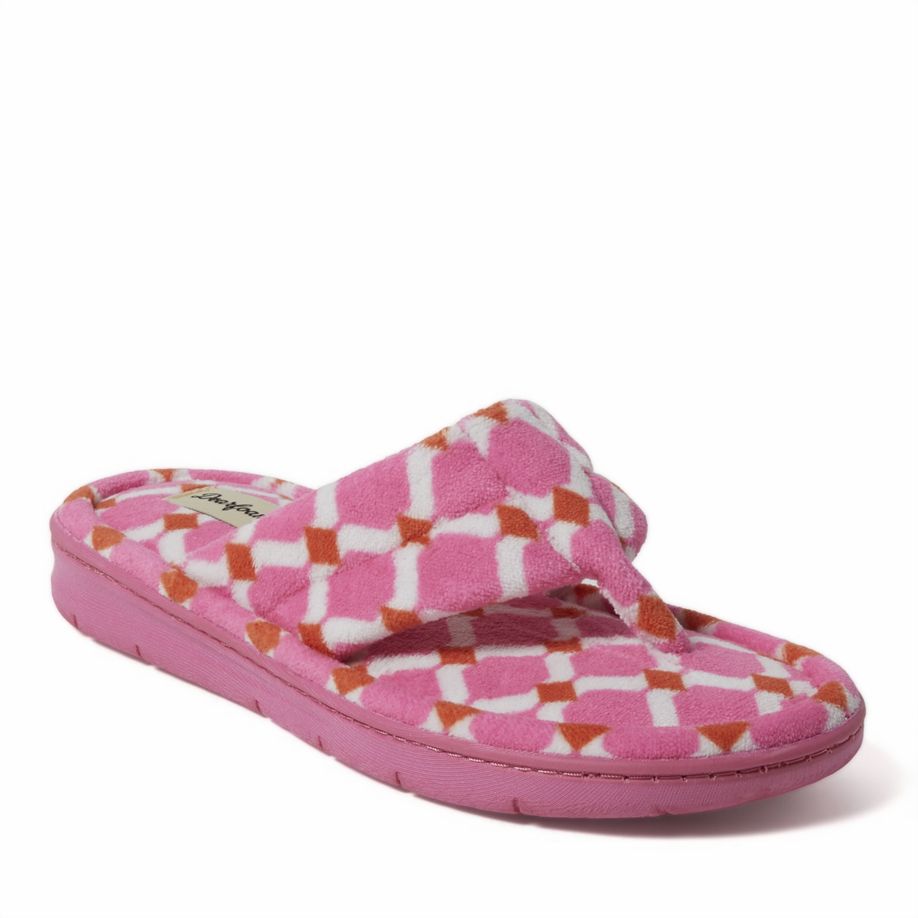 Dearfoams Women's Wrenley Terry Thong Flip Flop House Slipper - Walmart.com