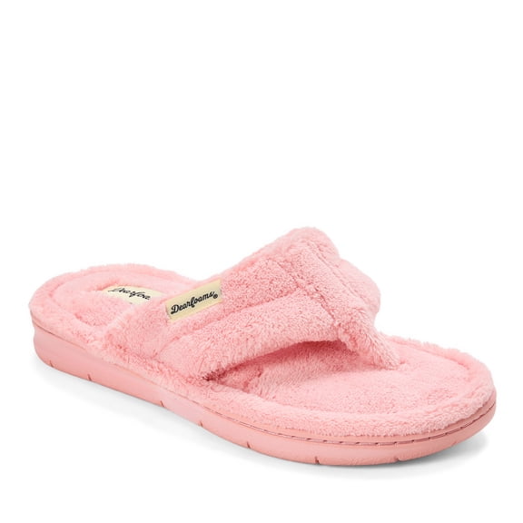Dearfoams Women's Wrenley Terry Thong Flip Flop House Slipper
