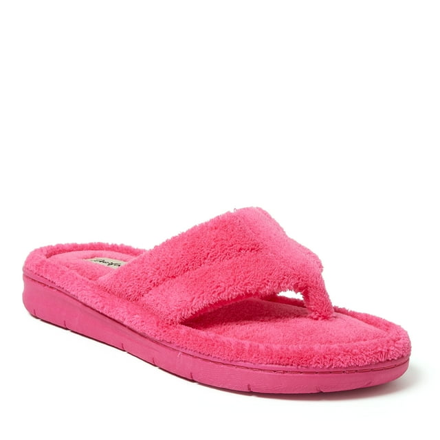 Dearfoams Women's Wrenley Terry Thong Flip Flop House Slipper