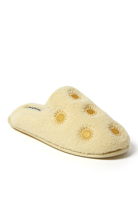 Women's Yellow Sun Teddy Scuff Slipper