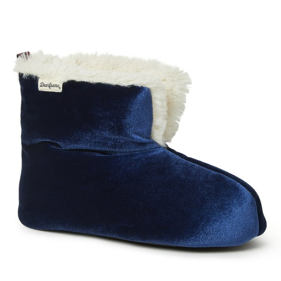 Dearfoams Women's Zoey Shiny Velour Duvet Bootie Slipper