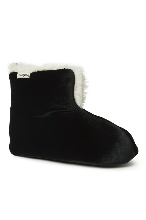 Women's Zoey Shiny Velour Duvet Bootie Slipper