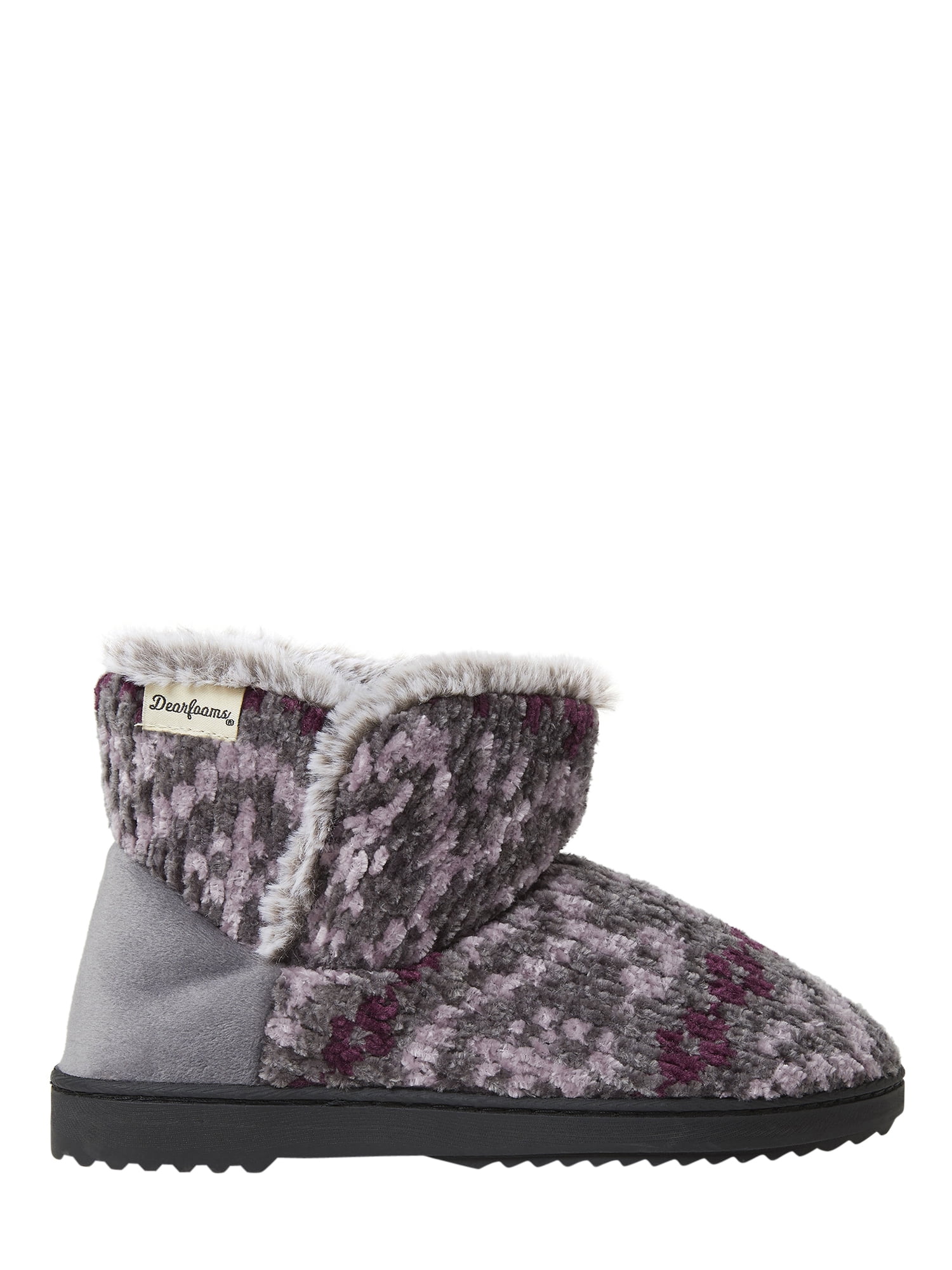 Women's dearfoams chenille store knit boot slippers