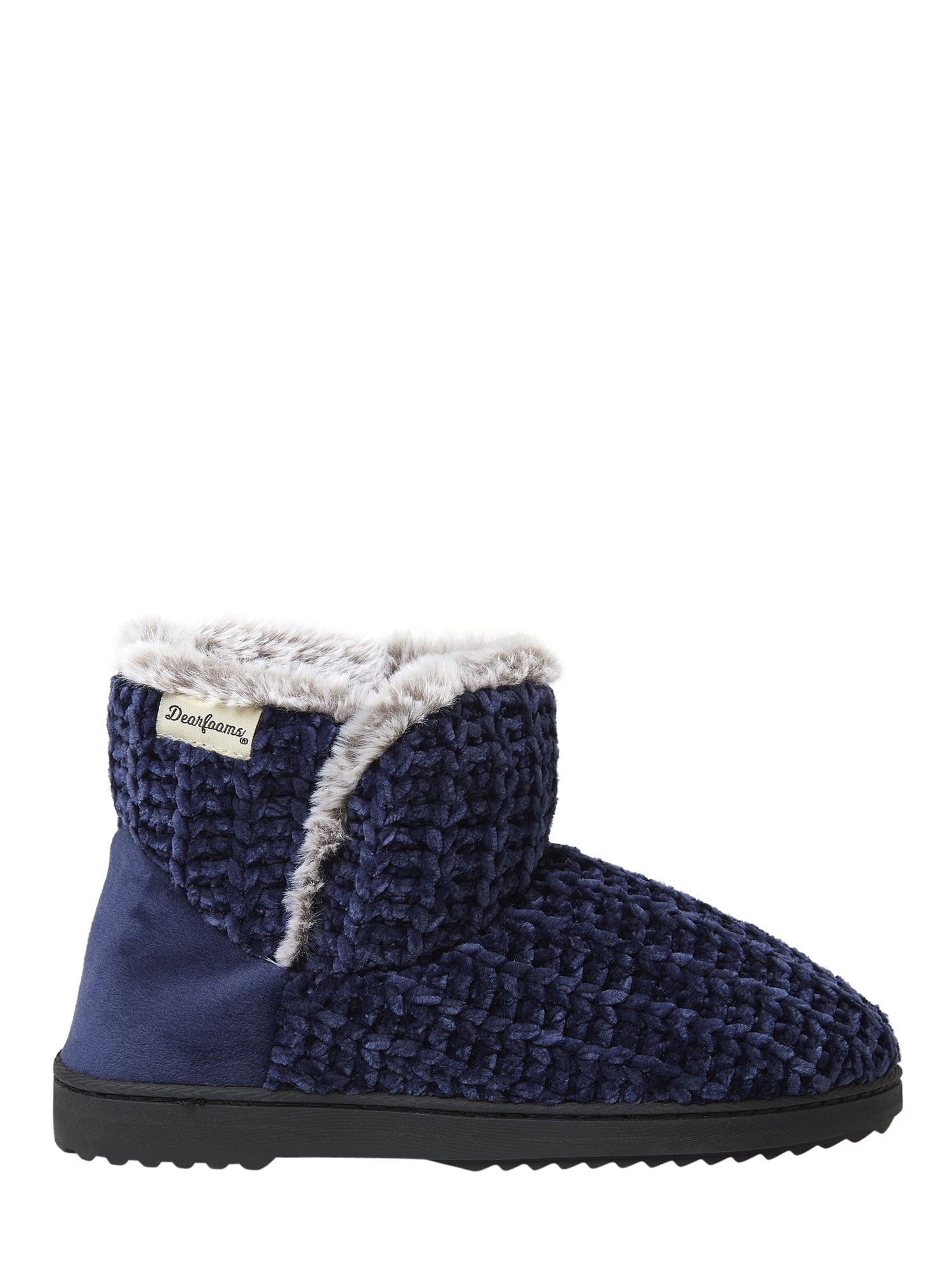 Women's dearfoams chenille hotsell knit boot slippers