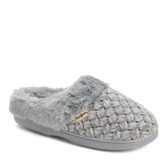 Dearfoams Womens Claire Cable Knit Chenille Clog House Slipper