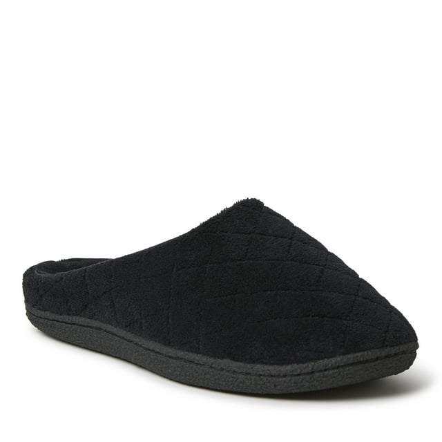 Dearfoams Womens Leslie Quilted Microfiber Terry Memory Foam Clog