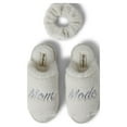 thumbnail image 1 of Dearfoams Womens Louise Embroidered Mom Slide Slipper Gift Set with Scrunchie, 1 of 6