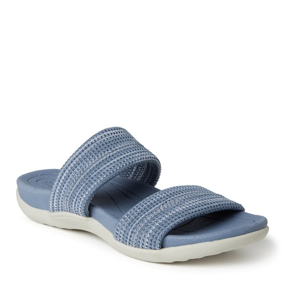 Dearfoams Womens Low Foam Double Band Sandal