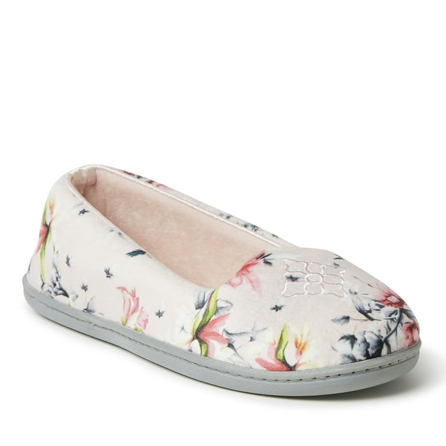 Dearfoams Womens Rebecca Microfiber Velour Closed Back House Slipper