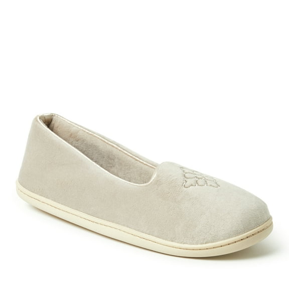 Dearfoams Womens Rebecca Microfiber Velour Closed Back House Slipper