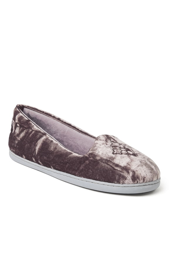 Womens Rebecca Microfiber Velour Closed Back House Slipper