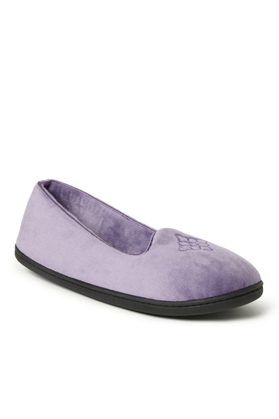 Womens Rebecca Microfiber Velour Closed Back Slipper