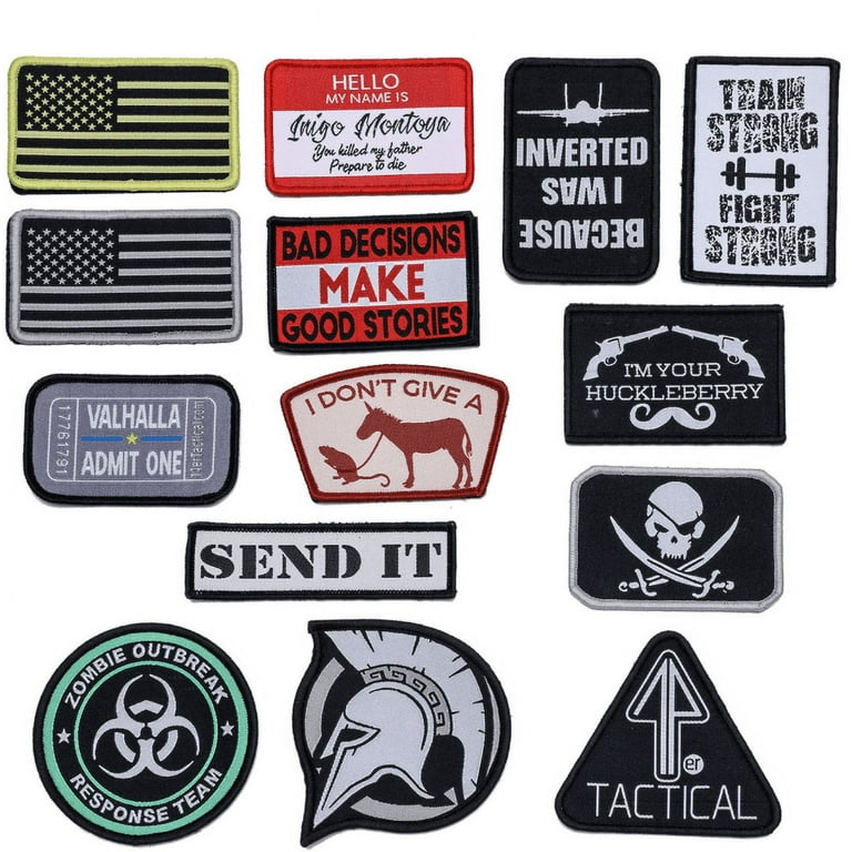 Dearhouse 14er Tactical Morale Patches (14-Pack), Hook & Loop Backed, 3 x  2 PVC Flags & Funny Patches, Perfect for Hat, Backpack, Jacket, Military,  Police, Airsoft Gear