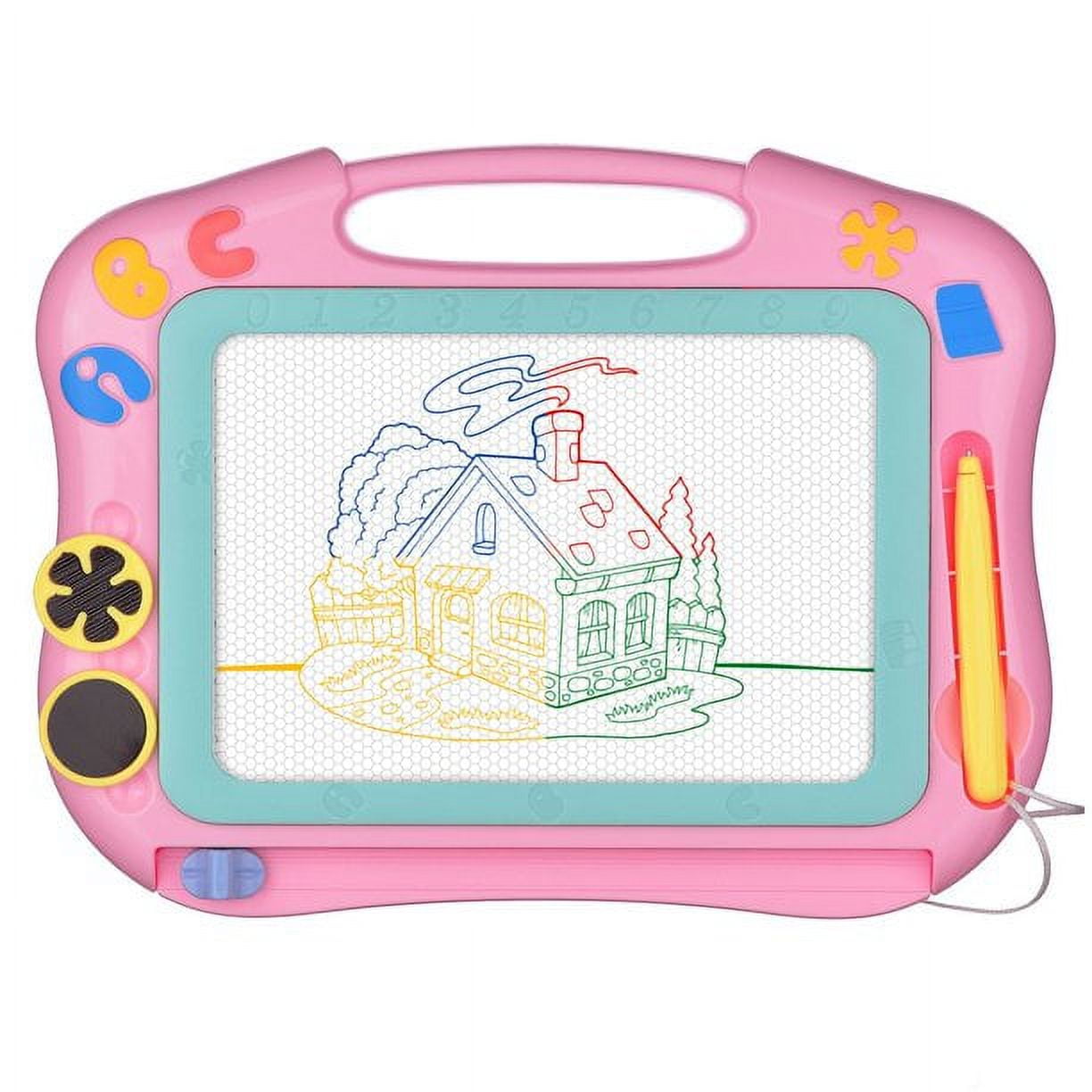 FLY2SKY Magnetic Drawing Board Magna Drawing Doodle Board Travel Size  Toddler Toys for 1-2 Year Old Sketch Writing Colorful Erasable Sketching  Pad