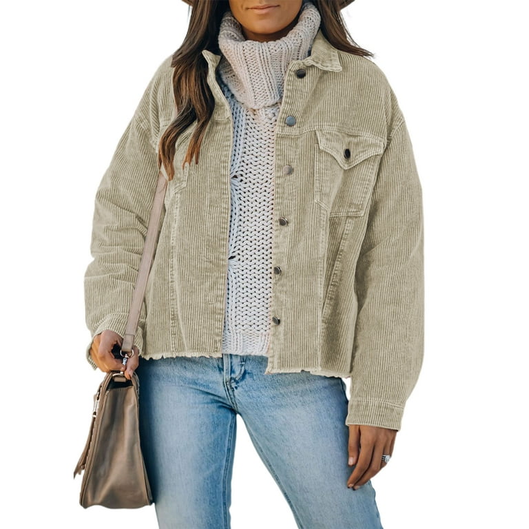 Khaki corduroy jacket best sale womens