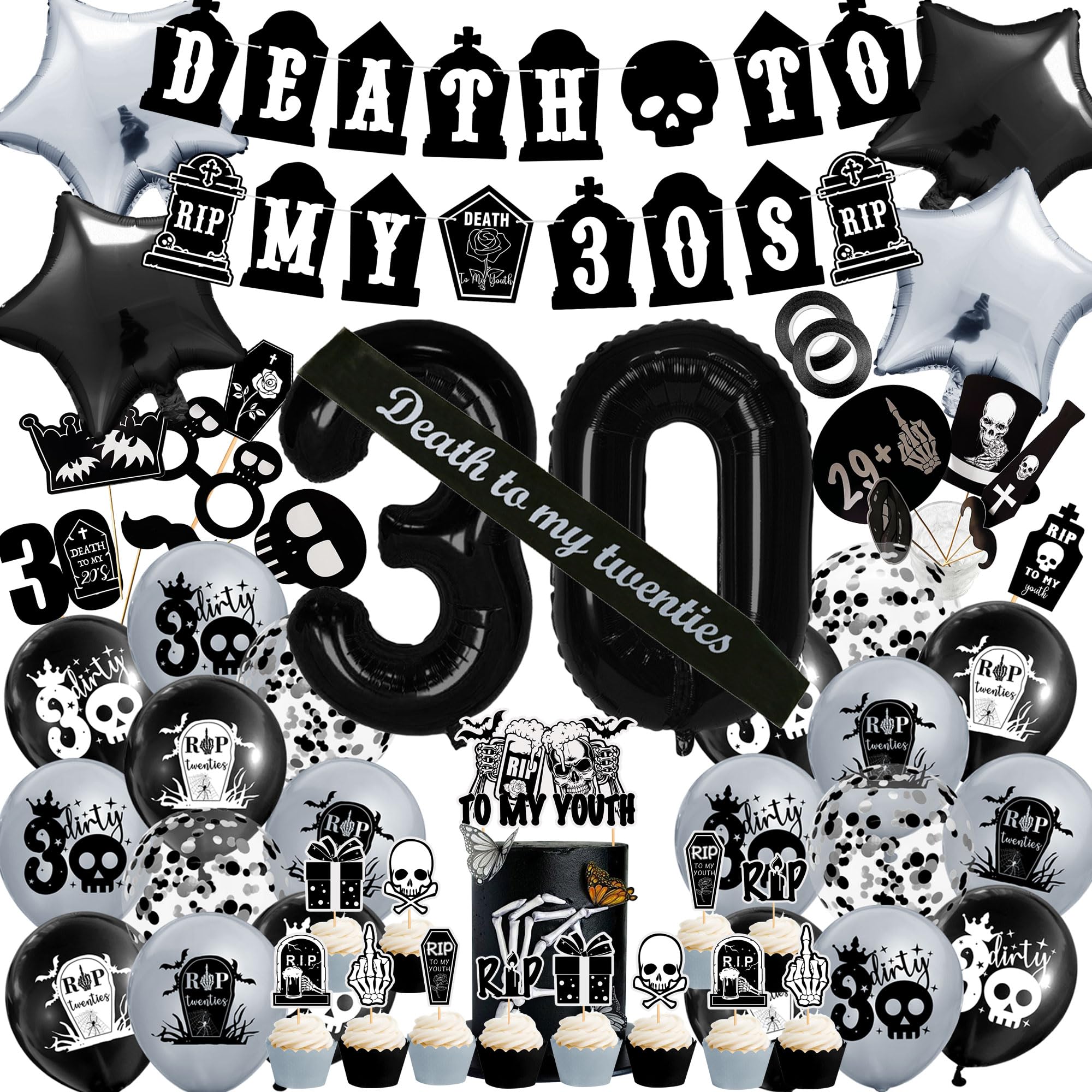Death to My 20s Black ZLK1 30th Birthday Funeral For My Youth Party ...