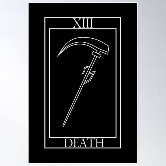 Death Art Print - White Text Poster Wall Art Home Decor Office Wall Art Living Room Decor, Paper Poster Only