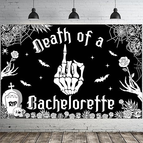 Death of A Bachelorette Banner Backdrop Decor Till Death Do Us Bachelorette Party Decor Rip Single Life Bachelorette Supplies for Bride or Die Gothice Wedding Bridal Shower Engagement