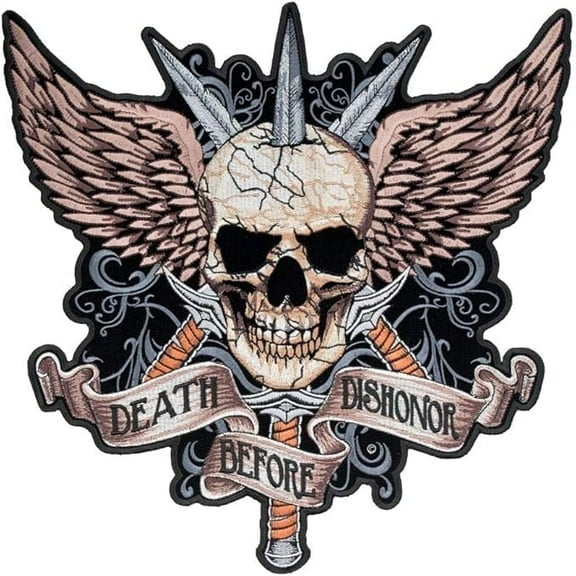 Death Before Dishonor Sword & Skull Patch, Large Size