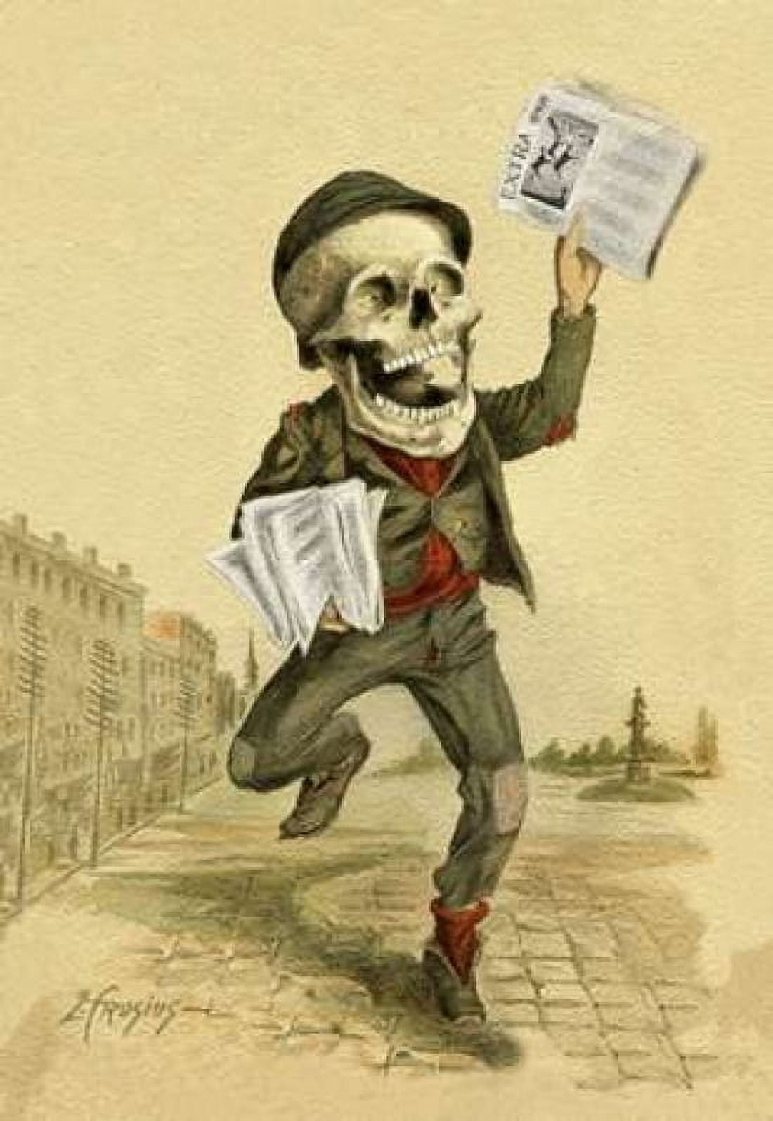 Death Brings the News Canvas Art - Frusius (12 x 18)