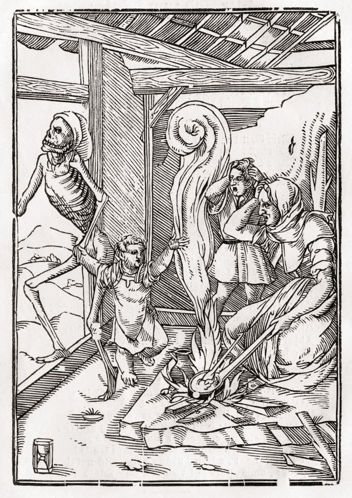 Death Comes For The Child After Hans Holbein The Younger From Der Todten Tanz Or The Dance Of Death Published Basel 1843 Canvas Art - Ken Welsh Design Pics (24 x 34)