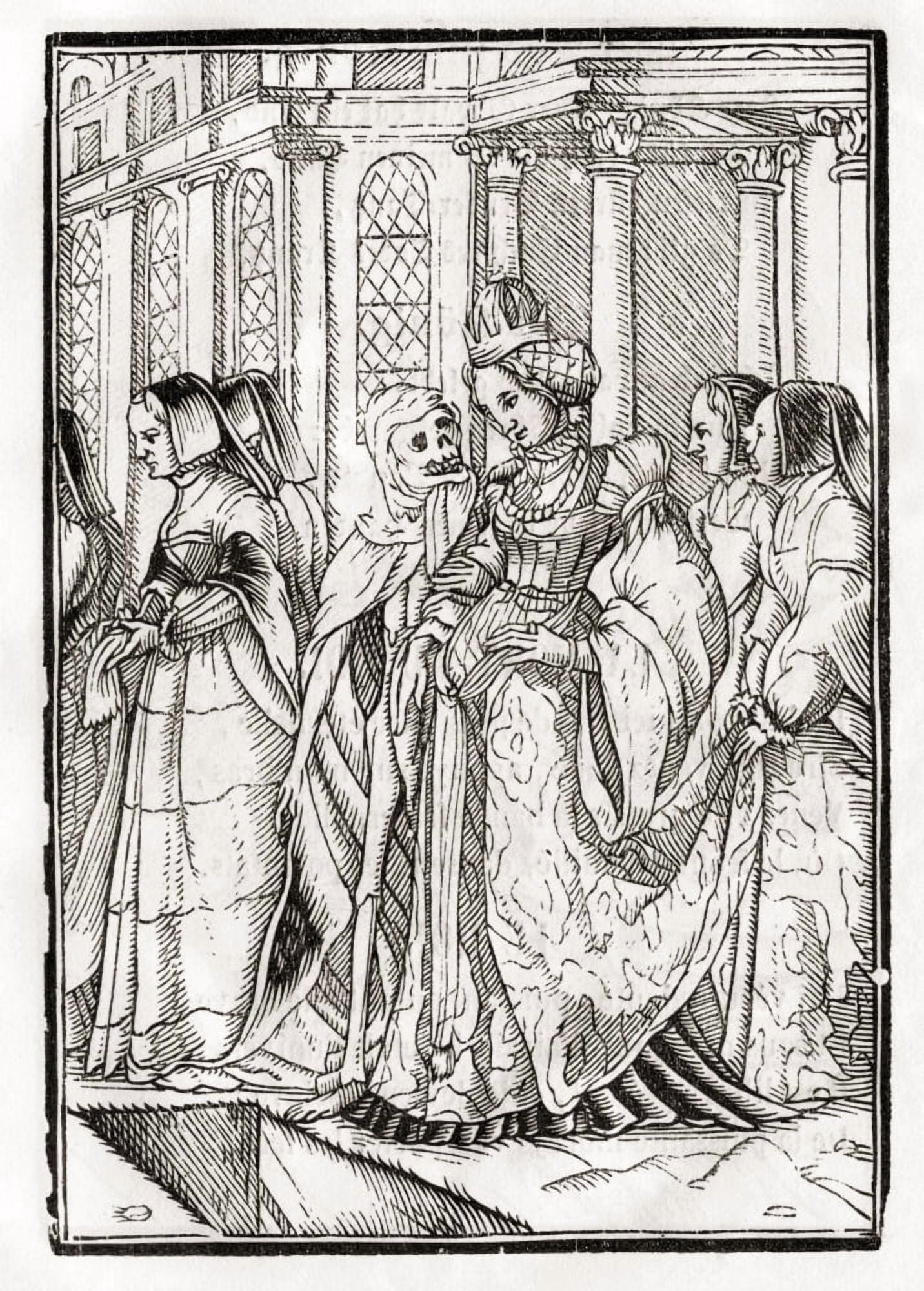Death Comes For The Empress After Hans Holbein The Younger From Der Todten Tanz Or The Dance Of Death Published Basel 1843 Canvas Art - Ken Welsh Design Pics (12 x 17)