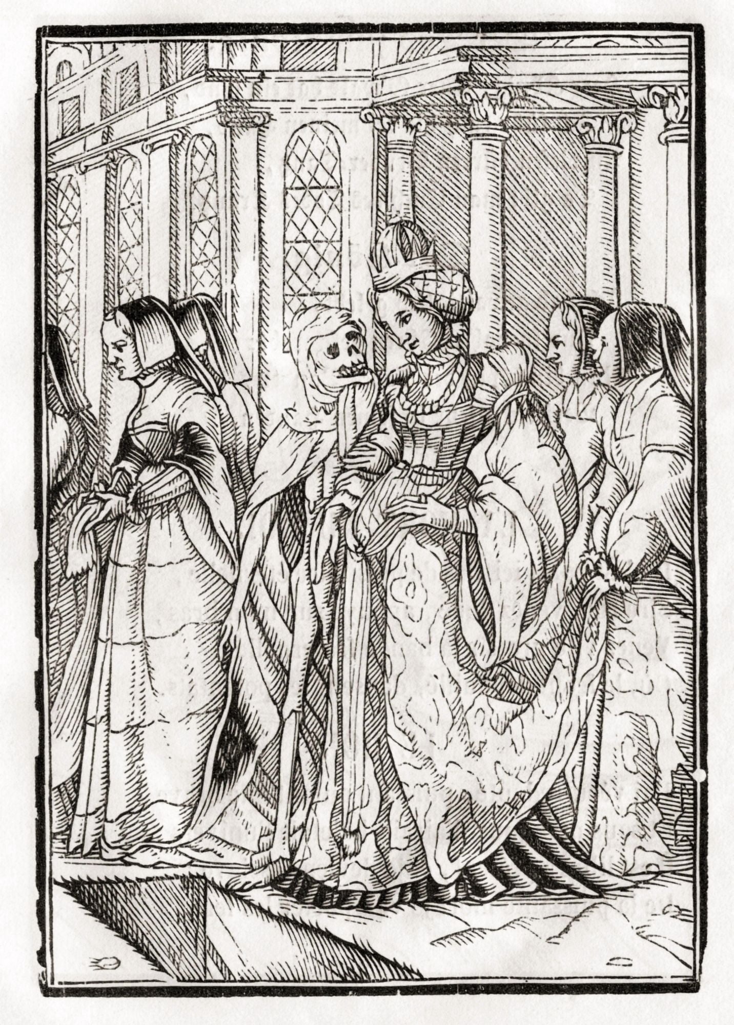 Death Comes For The Empress After Hans Holbein The Younger From Der Todten Tanz Or The Dance Of Death Published Basel 1843 Canvas Art - Ken Welsh Design Pics (24 x 34)