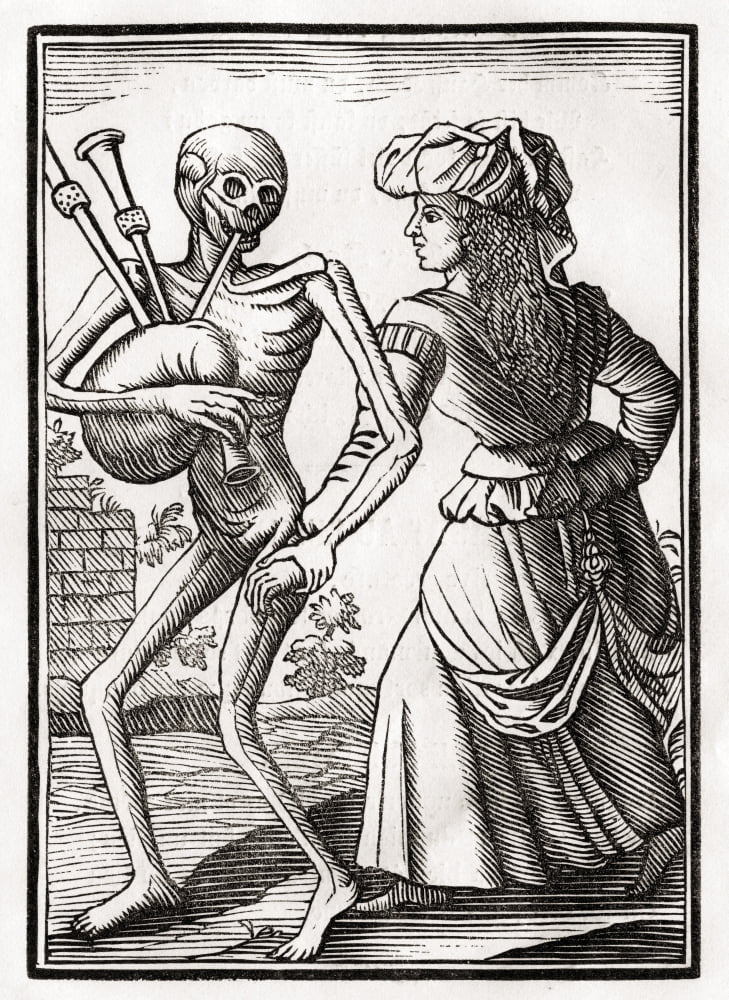 Death Comes For The Unbelieving Woman From Der Todten Tanz Or The Dance Of Death Published Basel 1843 Canvas Art - Ken Welsh Design Pics (12 x 17)