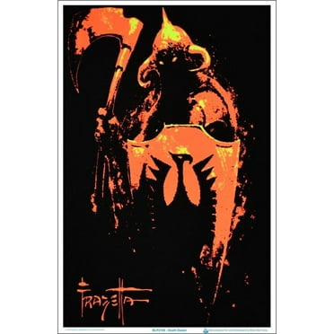 Death Dealer by Frank Frazetta Blacklight Poster - Flocked - 23" x 35"