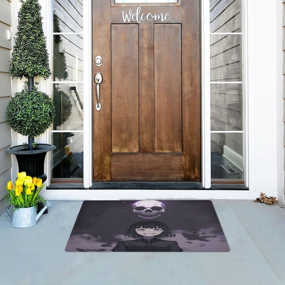 Death Girl Highly Absorbent Polyester Doormat Anti-slip Anti-fouling Indoor Outdoor Entrance Welcome Mat 3220in.