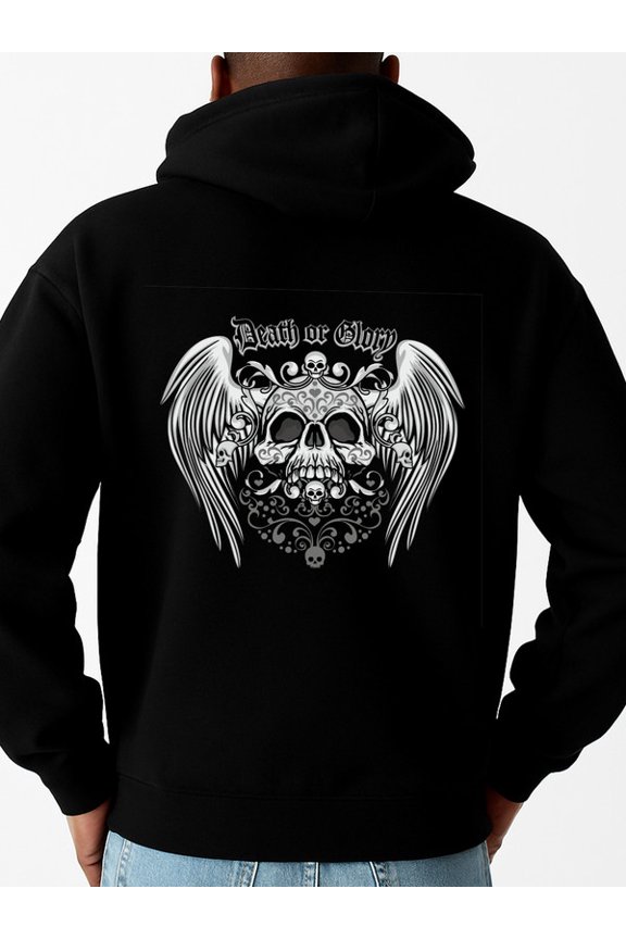 Death & Glory Skull hoodies & sweatshirt fire skeleton mens sweater hoodie black Stylish Autumn/Winter Outerwear comfortable fire 3d Vintage Unisex Shirt Graphic tshirts