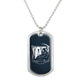 thumbnail image 1 of Death Grim Reaper Waiting With Hourglass Military Dog Tag Pendant Necklace with Chain, 1 of 4