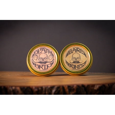 Death Grip Extra Strong Hold Mustache Wax and Bare Bones Medium Hold Mustache Wax Set, 2 - 1oz