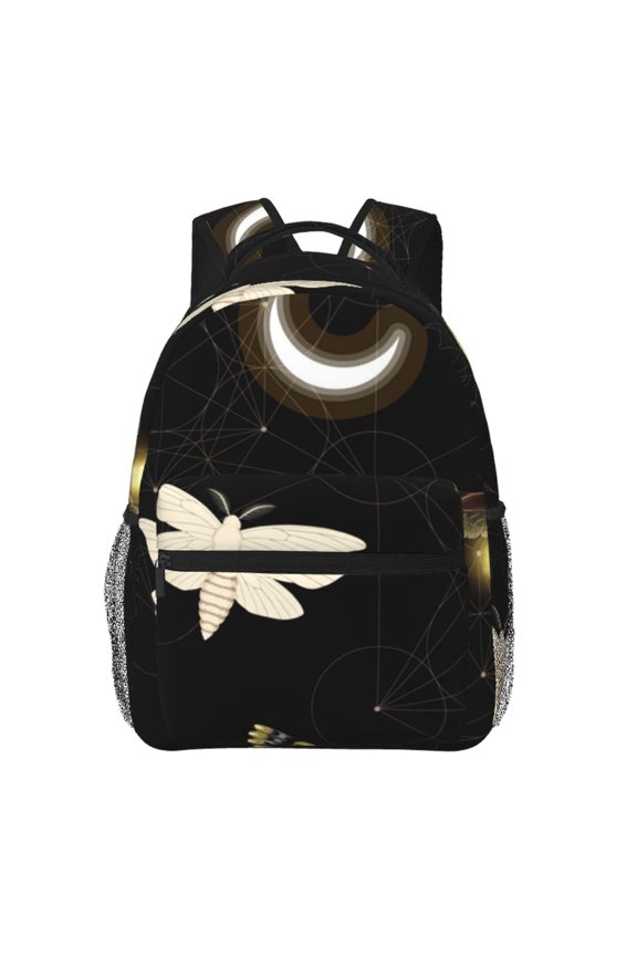 Death Head Hawk Moth Fireflies Laptop Backpack Travel Rucksack for Teens Adults, Fits 15-inch Notebook