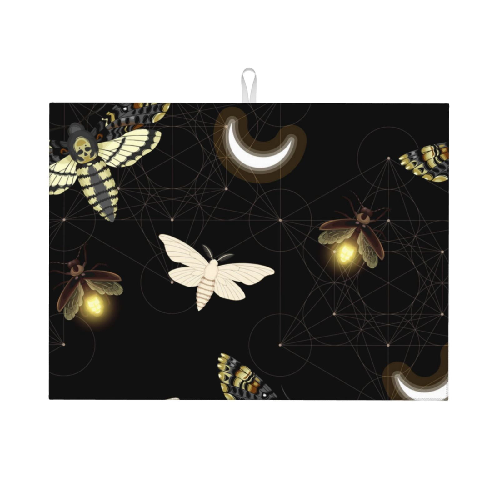 Death Head Hawk Moth Fireflies Large Kitchen Drying Mat 18x24 Inch ...