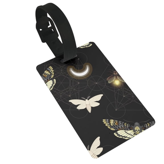 Death Head Hawk Moth Fireflies Luggage Tags Suitcases ID Baggage Identifier Card Name Tag for Travel Backpacks Gym Bags